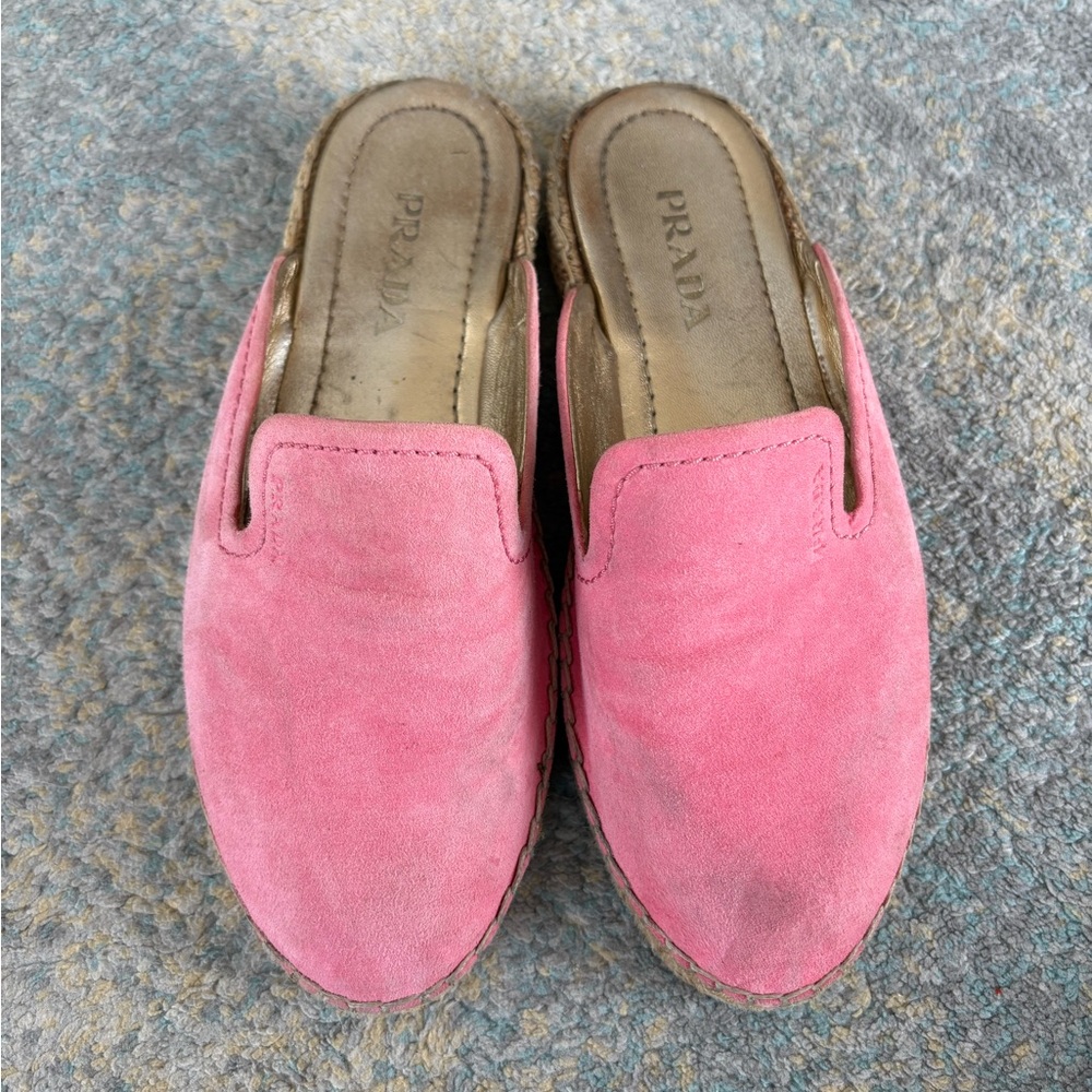 Prada Pink Suede Women's Slip-On Shoes